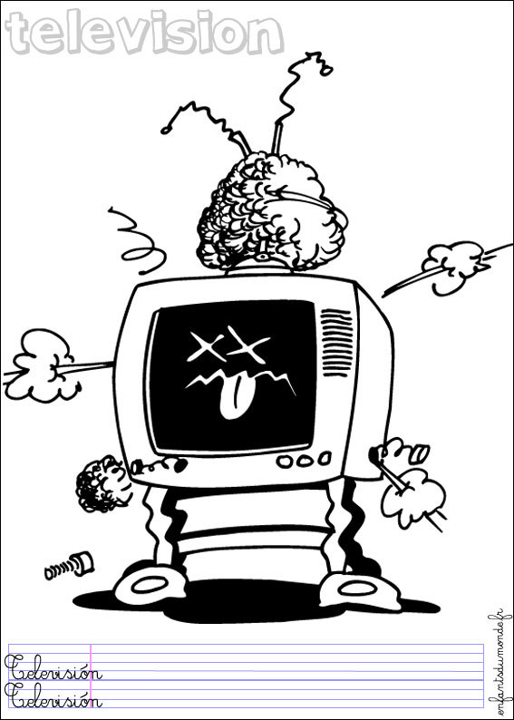 coloriage television 1